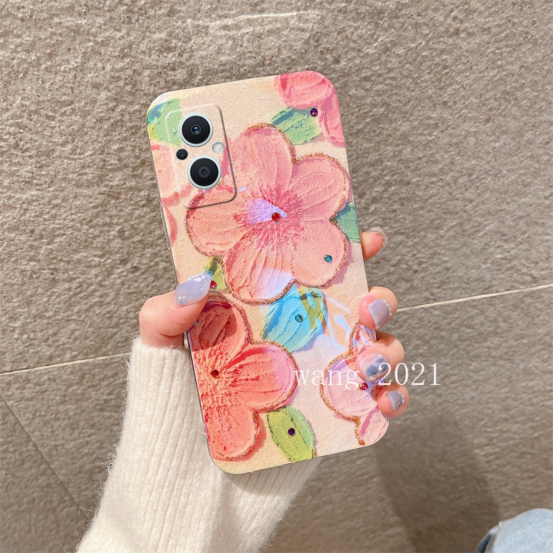 Ốp Điện Thoại Mềm Họa Tiết Hoa Đính Đá Lấp Lánh Thời Trang Mới 2022 Cho OPPO Reno8 Z Reno8 Pro 5G