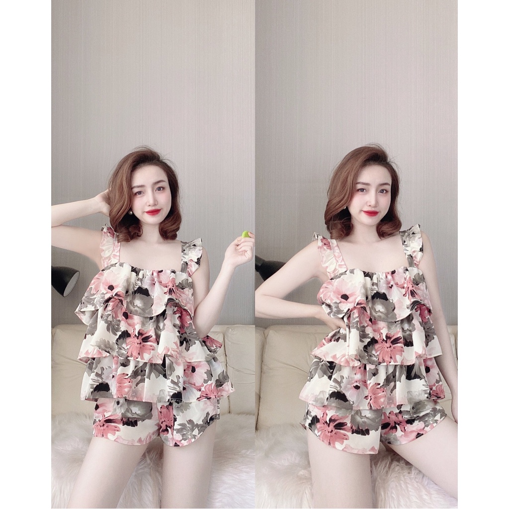 Đồ Ngủ Sexy Nữ, Bộ Ngủ Mango 3 Tầng Chất Cực Mát Dưới 70Kg | BigBuy360 - bigbuy360.vn