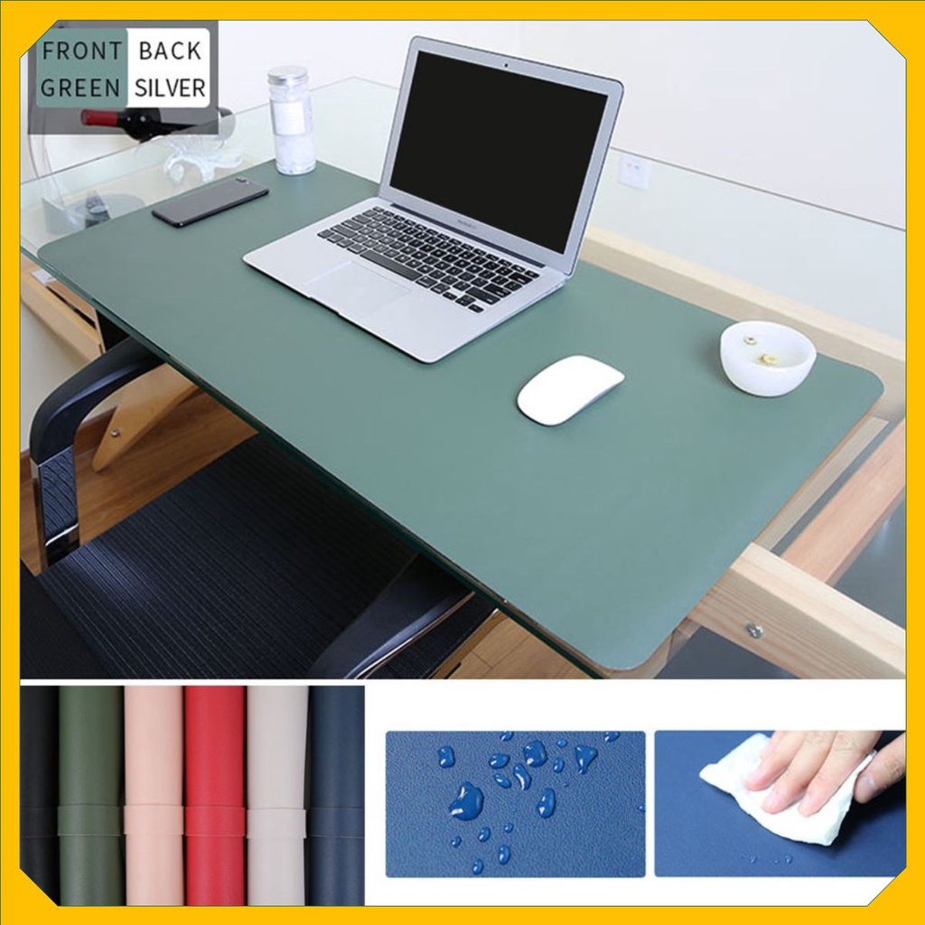 Deskpad - Bàn Di Chuột Miếng Lót Chuột Cỡ Lớn 2 Mặt Kiêm Deskpad Thảm Da, Trải Bàn Làm Việc Chống Nước