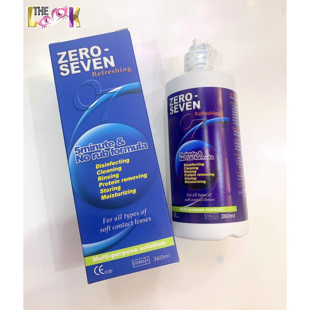 Nước Ngâm Bảo Quản The Look Pro ZERO SEVEN dành cho Kính Áp Tròng 360ml