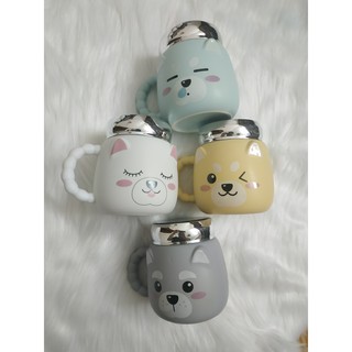 Ly sứ nắp gương in hình chó dễ thương