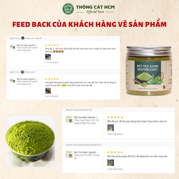 Bột trà xanh matcha THÔNG CÁT HCM Bột làm bánh nguyên chất có thể dùng để đắp mặt giúp giảm mụn, đẹp da