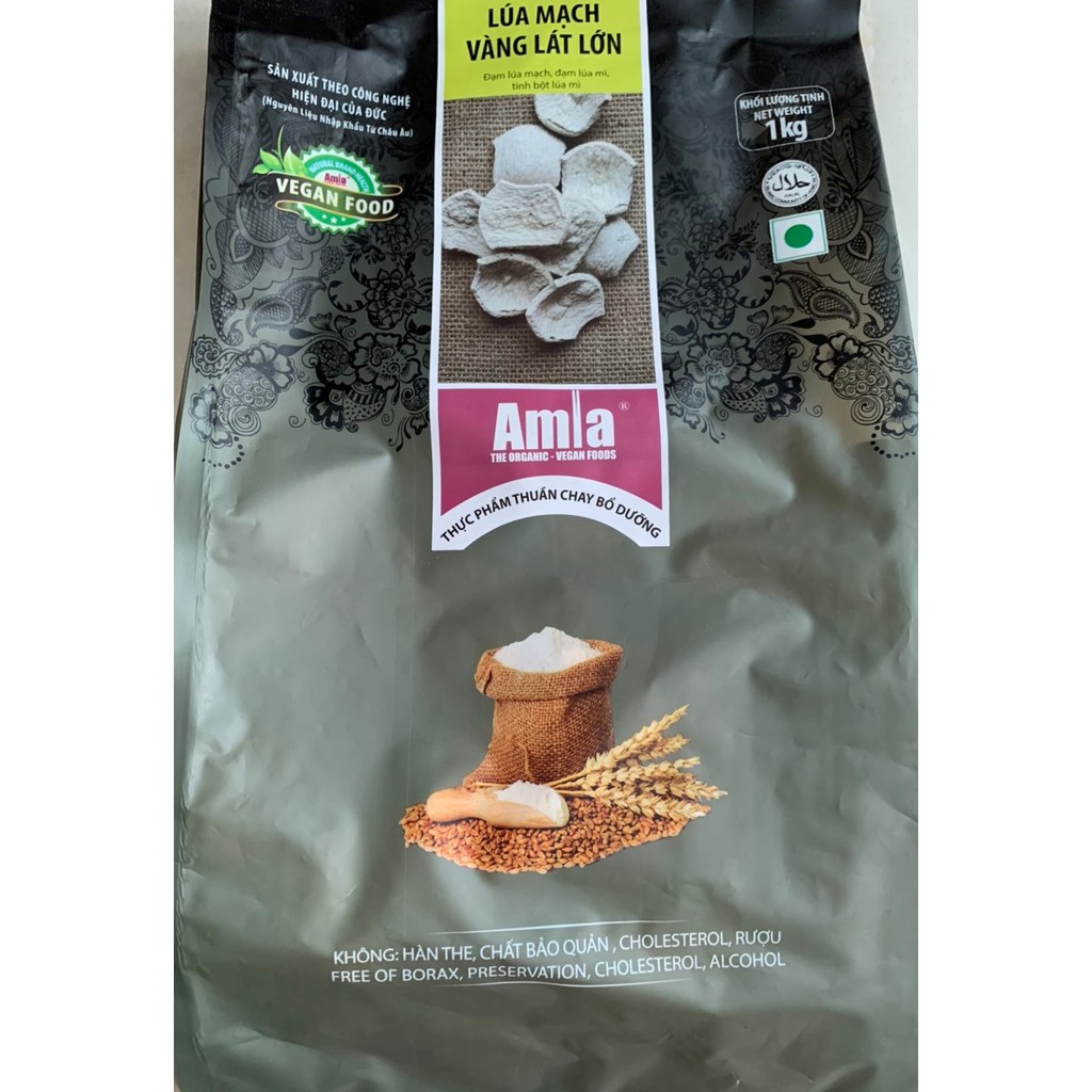 Lúa mạch vàng lát lớn Amla 1kg (Sườn lúa mạch chay)
