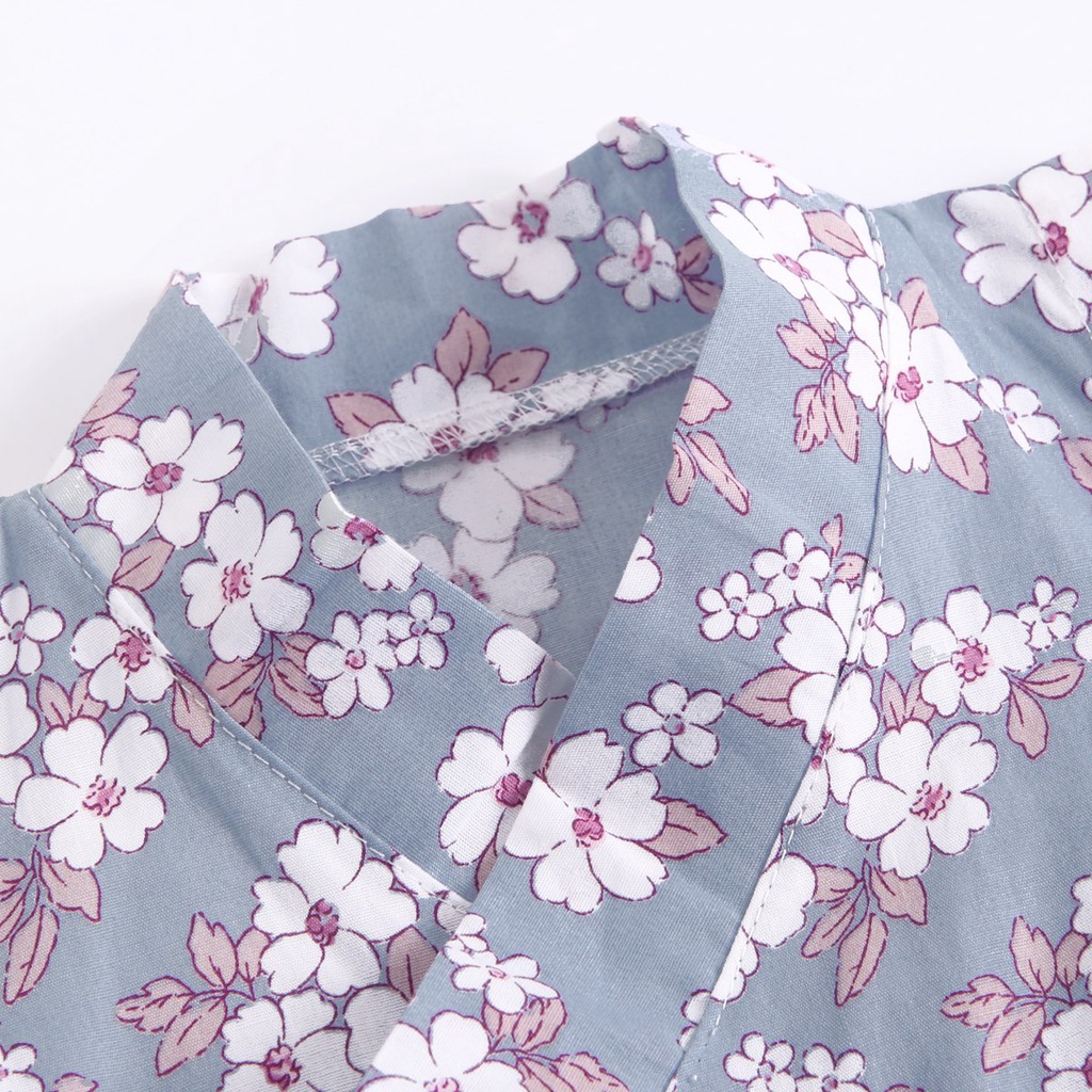 Bộ Quần Áo Pajamas Sanlutoz Bằng Cotton Họa Tiết Hoa Thời Trang Mùa Hè Cho Bé Gái 3 Màu