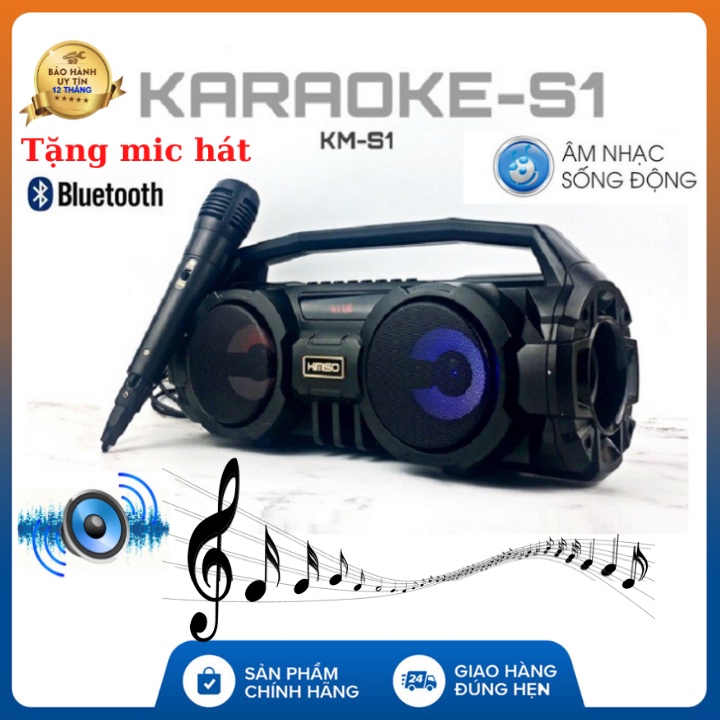 
                        Loa Bluetooth Karaoke Bass Mạnh KIMISO KM-S1 - Tặng kèm Mic hát Karaoke - Lỗi đổi mới trong 7 ngày - bảo hành 1 năm
                    