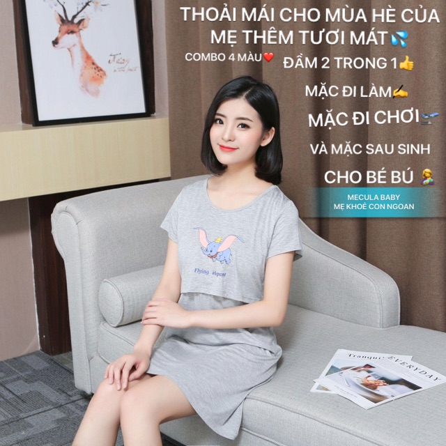 Đầm bầu , đầm cho con bú mẫu mới 2020 siêu mềm mại với chất vải Modal