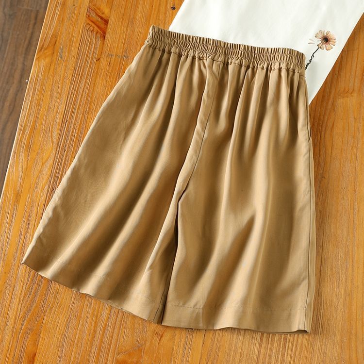 N10639 Quần ống rộng ngắn nữ hè cotton hàng nhập