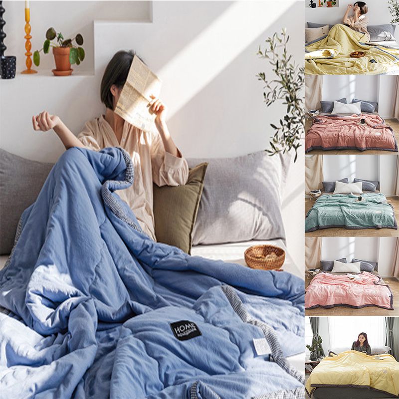 Chăn Điều Hòa Bằng Polyester Mềm Mại Thoáng Khí Thoải Mái Cho Mùa Hè