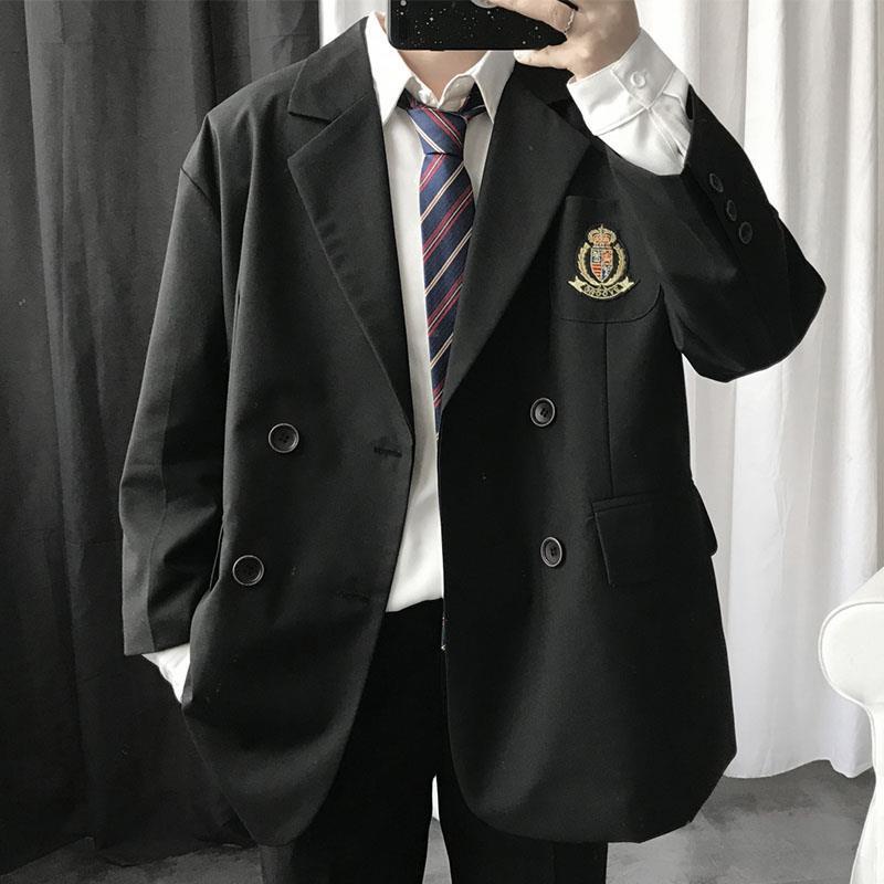 Set 3 món đồng phục vest dáng rộng phong cách đại học cho nam/cặp đôi