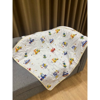 Chăn Mền Cotton Đũi cho bé Thu Hè, chăn mền điều hòa trẻ em mỏng thoáng mát - Mẫu Ô Tô Trắng