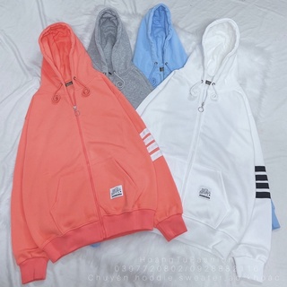 áo khoác dây kéo chạy viền sọc tay [Hình thật 100%]