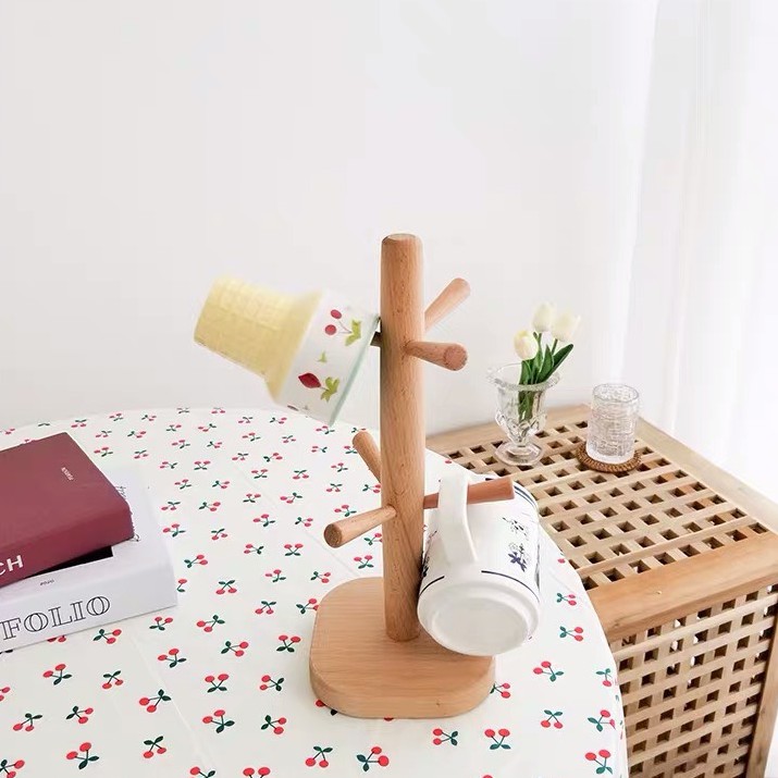 Giá đỡ cốc gỗ sồi phong cách Nhật Bản