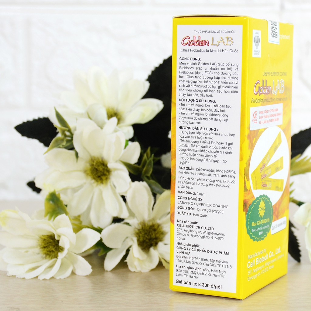Men vi sinh Golden Lab-Hỗ trợ cân bằng hệ vi sinh đường ruột, giúp tăng cường tiêu hóa, giảm rối loạn tiêu hóa
