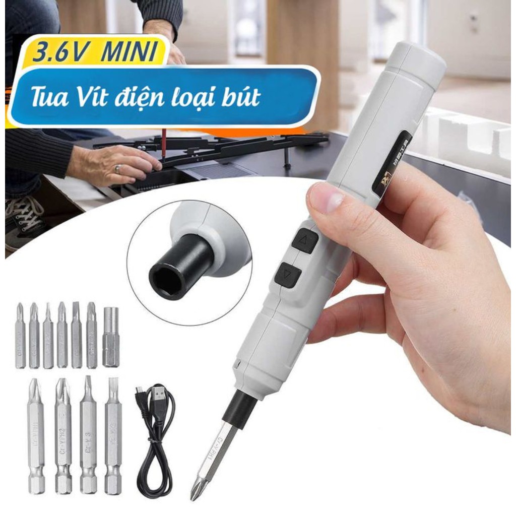 Tua vít điện loại bút thông minh đa năng 3.6V mini - Home Decor Furniture