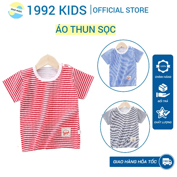 Áo Thun Trẻ Em Kẻ Sọc, T- Shirt Thun Coton Cho Bé Trai Bé Gái 1992 KIDS