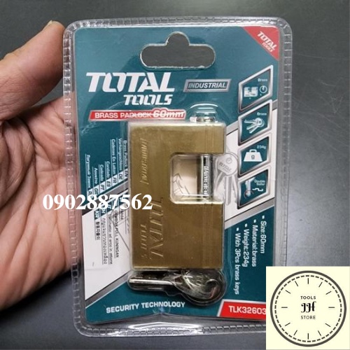 Ổ khóa ngang 60mm total chất liệu đồng TLK32603