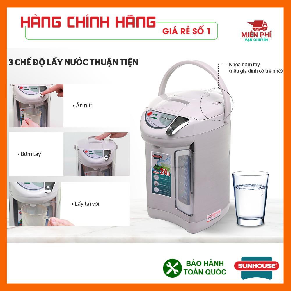 Bình thủy điện SUNHOUSE SHD1533, bình thủy điện chức năng giữ ấm và đun sôi thông minh, tiện dụng, dung tích 3 lít.