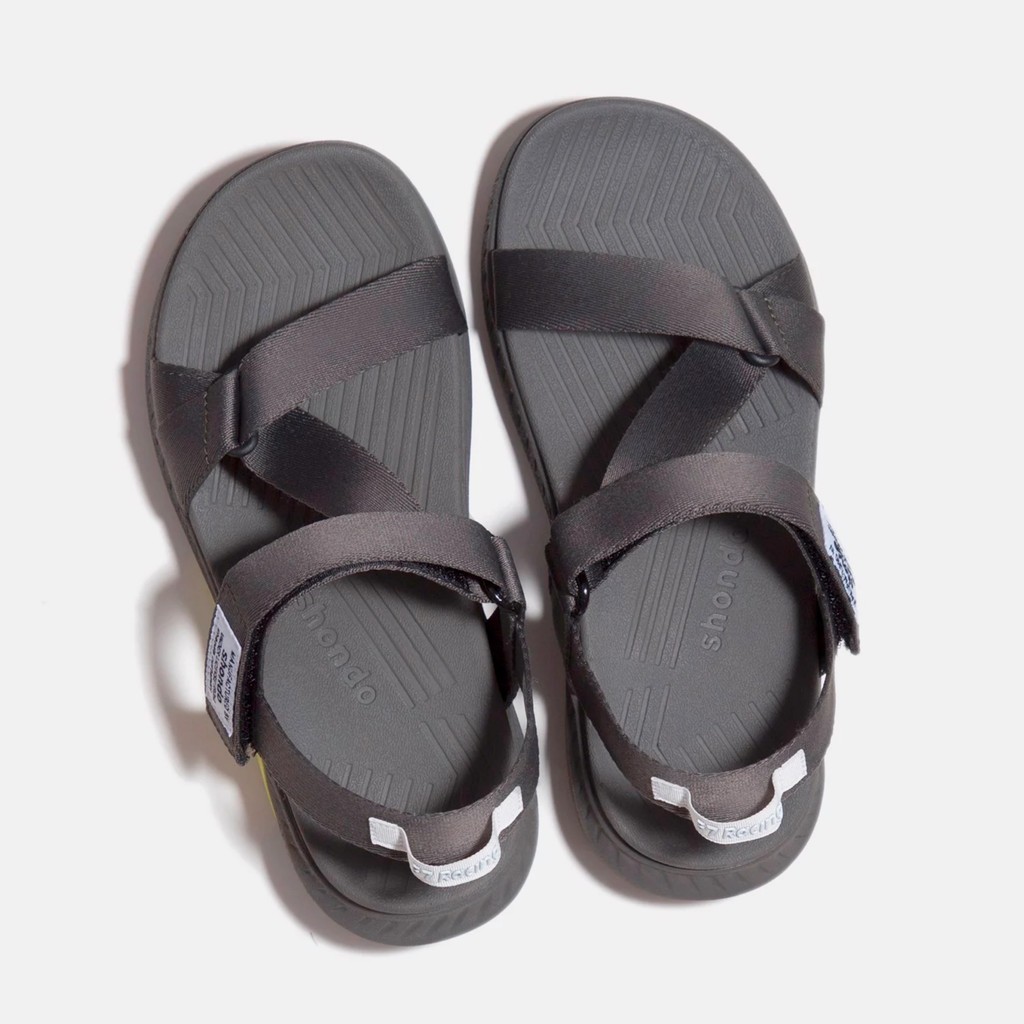 Shondo Sandals F7 Racing đế xám phối xanh dạ quai xám F7R2020