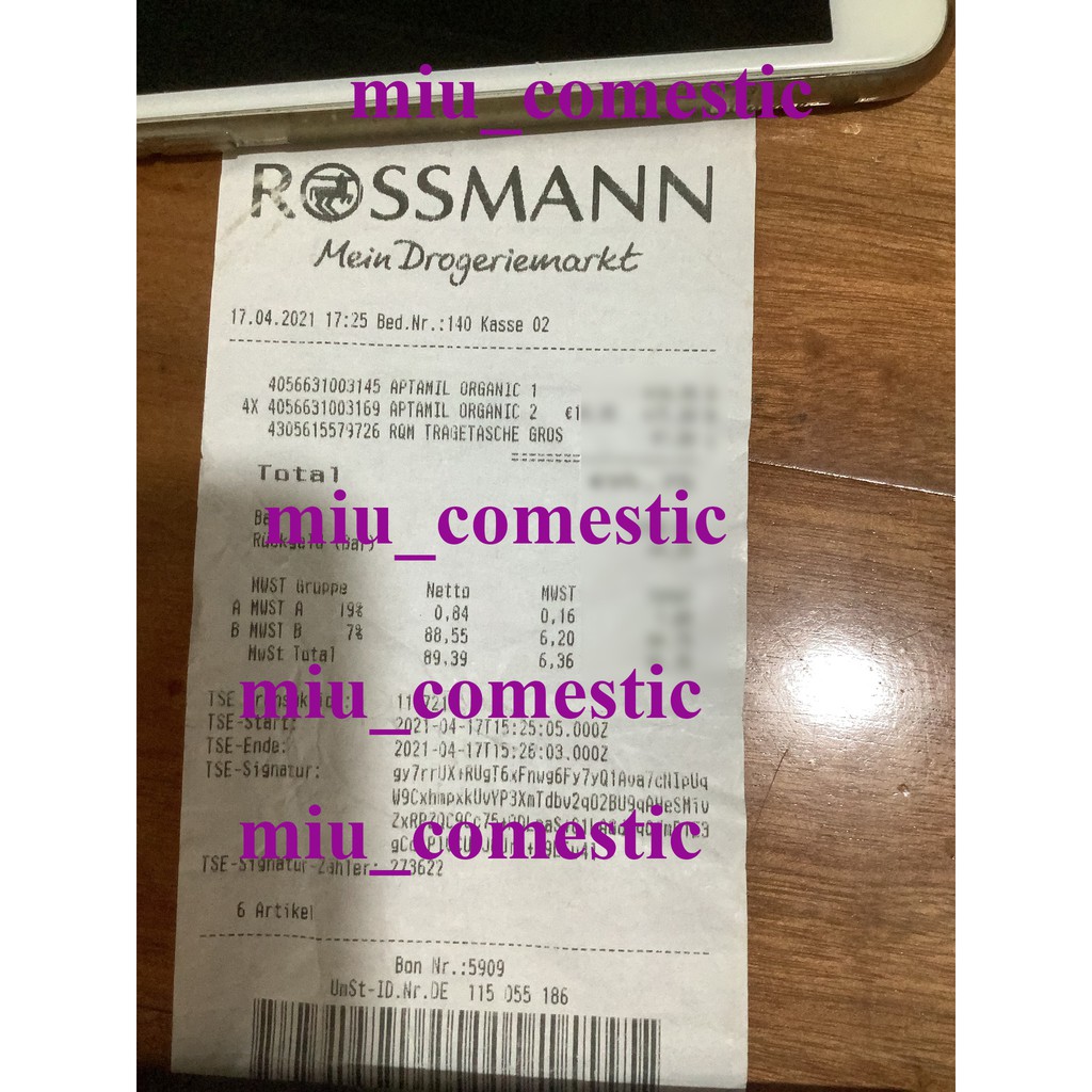 Sữa Aptamil Organic Anfangsmilch Đủ Số [Hàng Đức Bill Rossmann]