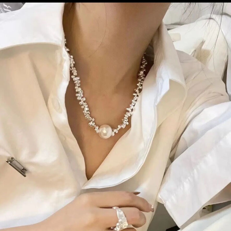 Dây Chuyền Đính Ngọc Trai Phong Cách Hiphop 19A1685 Thời Trang