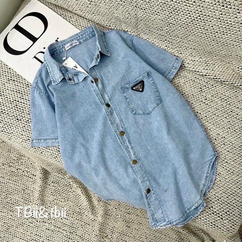 Áo sơ mi bò logo pd túi ngực b120