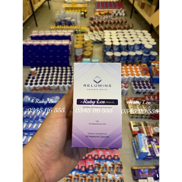 Viên uống trắng da Relumins Advance White 1650mg Glutathione Complex của Mỹ