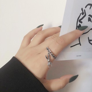 Nhẫn Hình Chú Thỏ Robot Phong Cách Cổ Điển Đẹp Mắt Độc Đáo Dành Cho Nữ