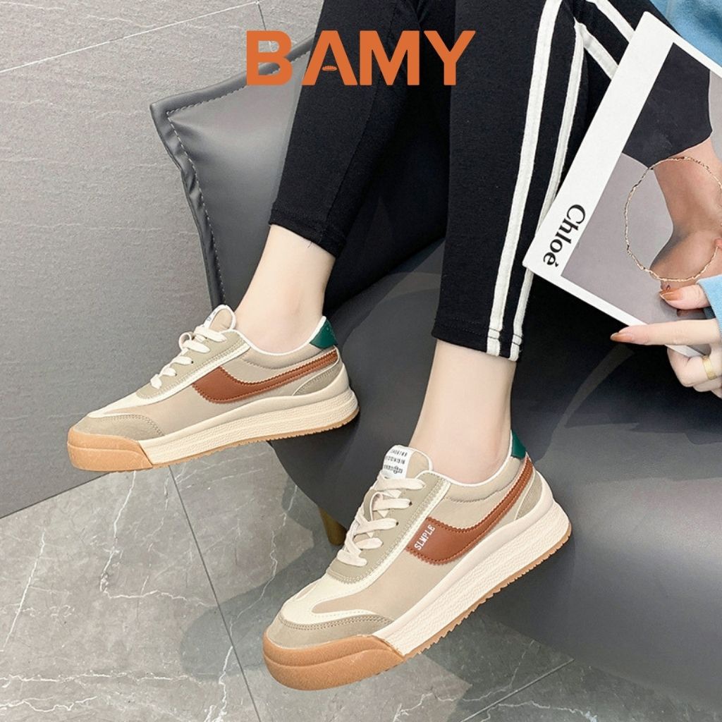 Giày thể thao nữ Forrest Gump đế bánh mì cao 4 phân, Giày Sneaker nữ BAMY mẫu mới 2021