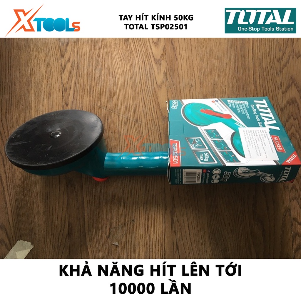 Giác hút kính 2 đầu TOTAL TSP02501 115mm giác hút chân không nhựa ABS siêu bền trọng lượng nâng kính tối đa 50kg  [CHÍNH