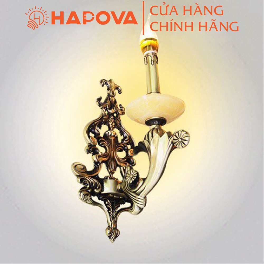 Đèn tường, đèn nến đồng đơn HAPOVA VAZEN 8815/1 Kèm bóng Nến râu