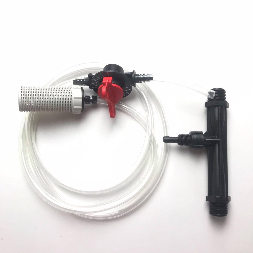 Bộ lọc châm phân bón tự động venturi 27 kèm dây hút có van điều chỉnh