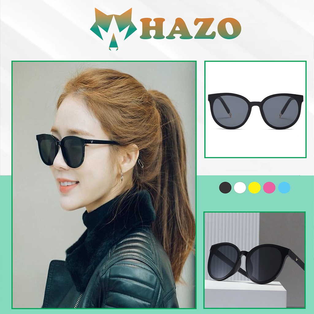 Mắt Kính Thời Trang Unisex Form Tròn Htbx 59 Đen Full Siêu Sang Chảnh - Hazo