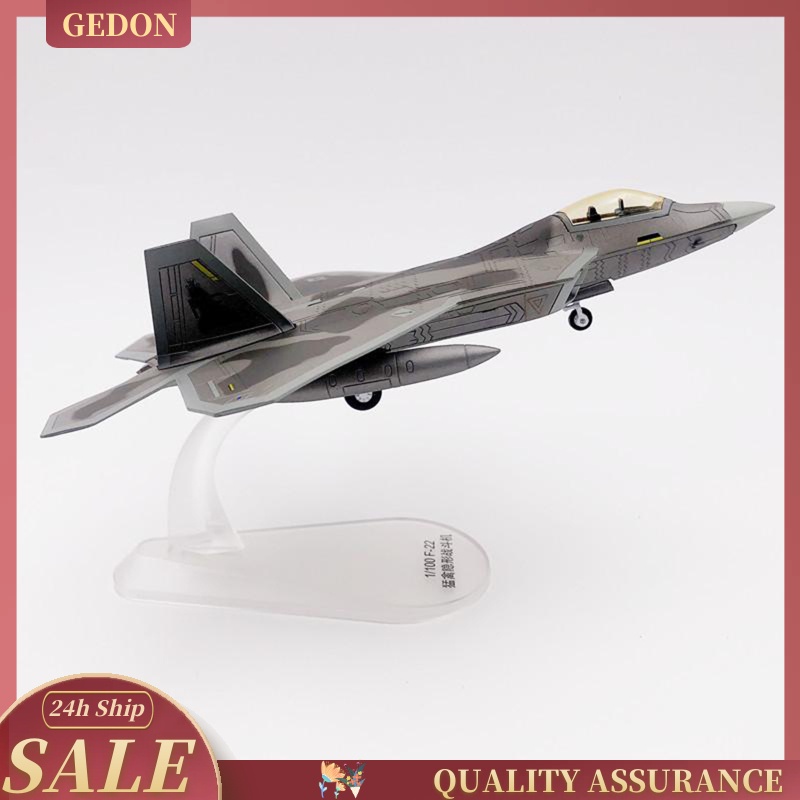 Mô Hình Máy Bay Đồ Chơi F-22 Tỷ Lệ 1 / 100 Kèm Giá Đỡ