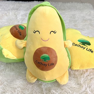 Gối trái bơ lớn thêu logo cathay life