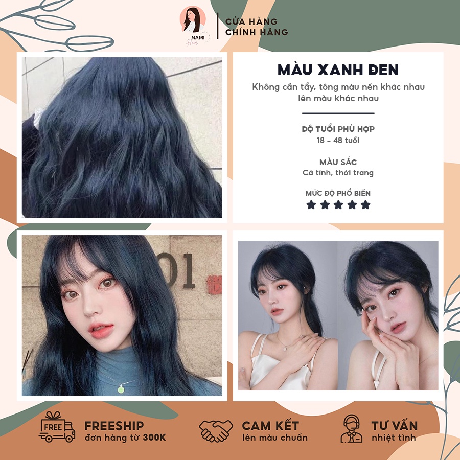 Thuốc Nhuộm Tóc Màu Xanh Đen Không Cần Tẩy NAMI HAIR 088