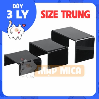 Kệ Mica ĐEN Chữ U - TRUNG - Dày 3 Ly