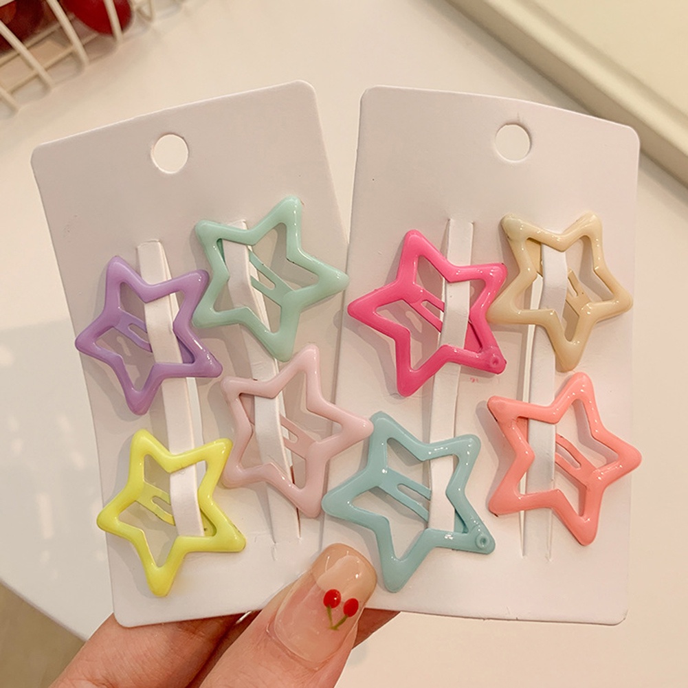 Set Kẹp Tóc Màu Trơn Đơn Giản Dễ Thương Dành Cho Nữ