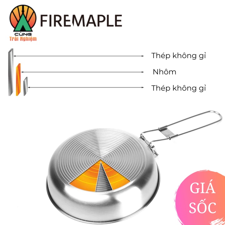 [CHÍNH HÃNG] Chảo Cao Cấp Chuyên Dụng Dã Ngoại Fire-Maple Cho Hoạt Động Nấu Ăn Ngoài Trời FMC-ANTARC-FRYPAN-8