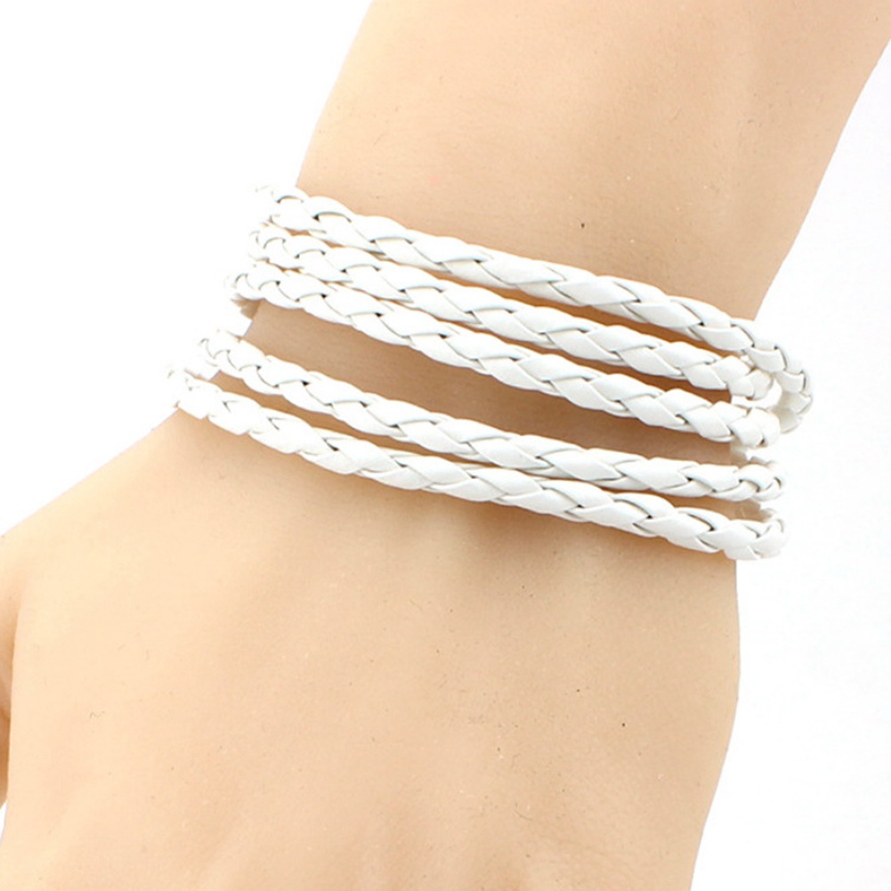 Vòng tay bện da có khóa nam châm thời trang sành điệu cho unisex