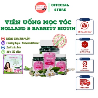 Viên uống mọc tóc holland & barrett biotin, giảm rụng tóc, kích mọc tóc hiệu qủa an toàn - lọ 120 viên