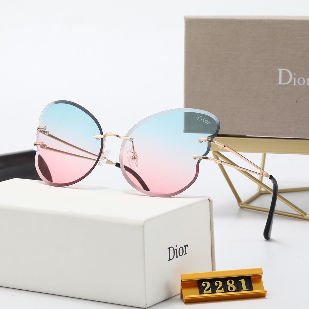 Xu hướng mới của châu Âu và Mỹ năm 2021 Kính mát có thương hiệu Christian Dior dành cho nữ Phân cực chính hãng (Có hộp và hộp đựng kính)