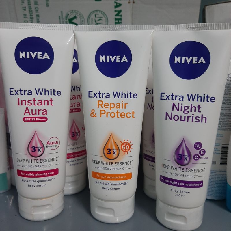 NIVEA Tinh chất dưỡng thể dưỡng trắng giúp phục hồi & săn da ban đêm (