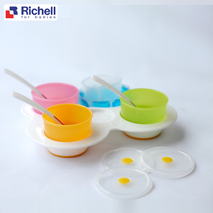 Bộ Ăn Dặm Khởi Đầu Cho Bé LO RICHELL Chất Liệu Nhựa PP Và TPE Cao Cấp, An Toàn, Bền Nhẹ RC21181