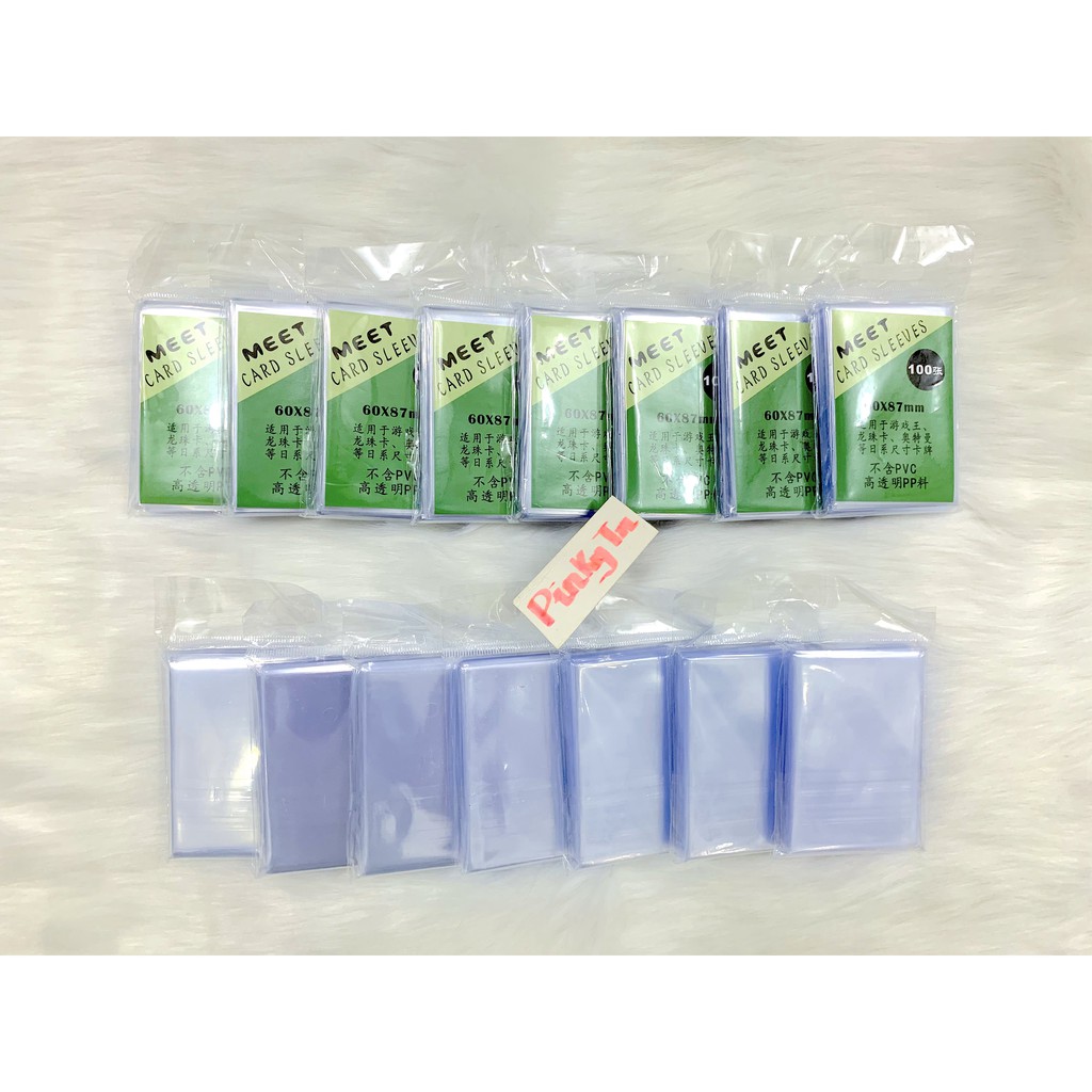 [THƯỜNG] Bọc Sleeves Card Standard Euro Size 60x87mm - hãng MeeT của Trung (Không Có Phần Seal Dán)