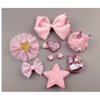 Set 10 món nơ, kẹp tóc cho bé