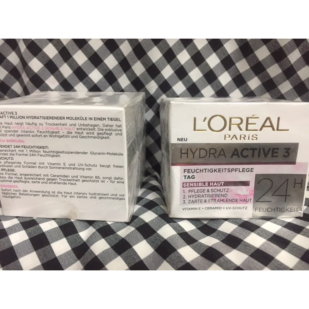 Kem dưỡng da Loreal Hydra Active 3 Tag cho da khô và nhạy cảm ban ngày, 50ml