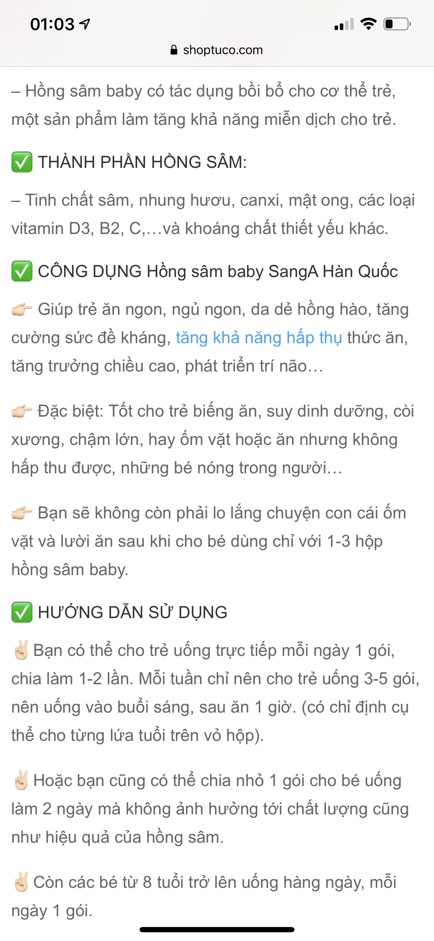 [SỈ TẬN GỐC ] Hồng Sâm Baby Sanga Hàn Quốc Cho Trẻ Chậm Lớn, Suy Dinh Dưỡng