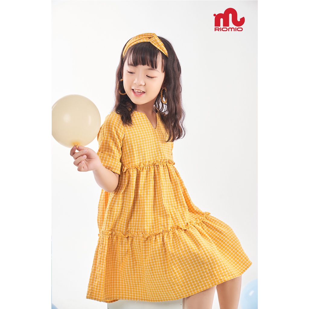 Băng Đô Riomio Vải Caro kiểu dáng Hàn quốc, nhiều màu sắc, siêu xinh xắn cho bé gái - RPK22126