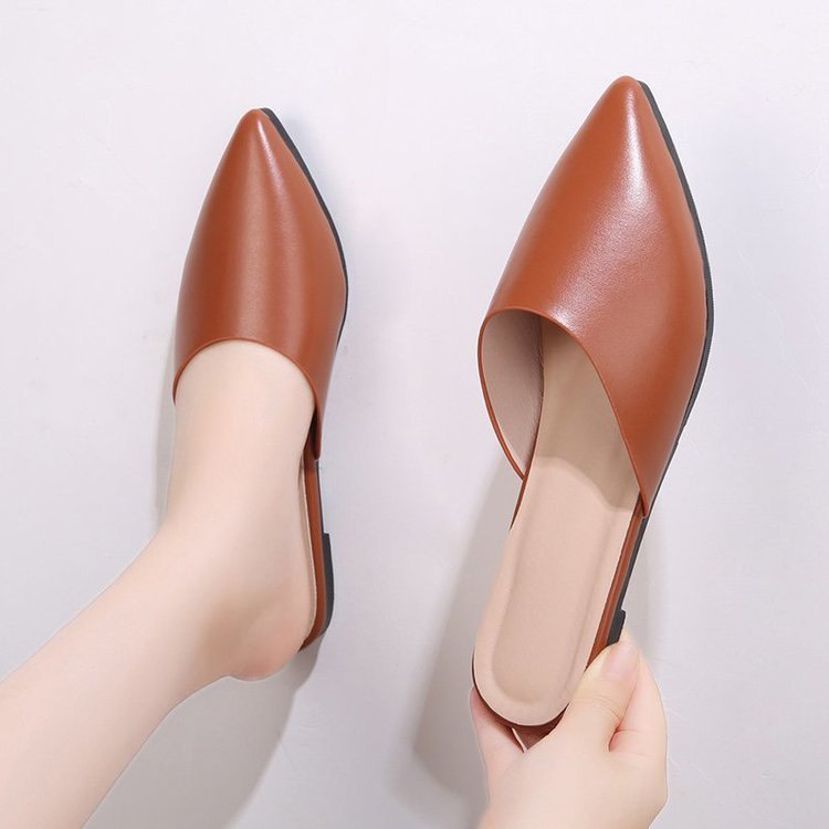 giày sục mũi nhọn ,  sục da đế bệt dáng xinh 005