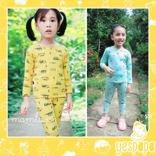 Quần áo trẻ em Đồ bộ Bé trai Bé gái dài thun lạnh mặc nhà và ngủ vào ban đêm kiểu Hàn Quốc YESPAPA KW099